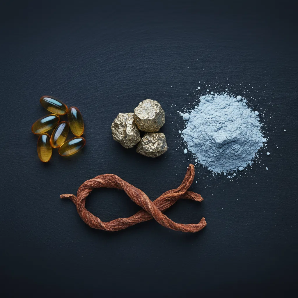 Sinkki, magnesium ja E-vitamiini - ravintolisän ainesosat